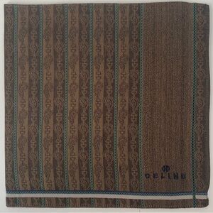 Celine Brown and Teal Striped Scarf